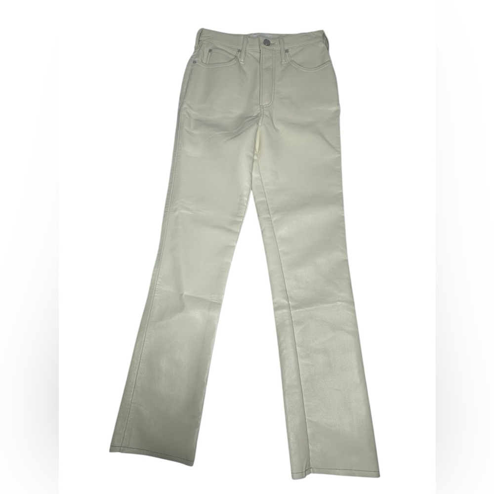Frame Ivory Recycled Leather High N Tight Straight Jeans 25 - Picture 5 of 11